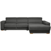 ECKSOFA  in Chenille Schwarzbraun  316/206 cm  - Schwarzbraun/Eichefarben, Design, Textil (316/206cm) - Sedda