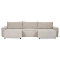 WOHNLANDSCHAFT Naturfarben Cord  - Schwarz/Naturfarben, KONVENTIONELL, Kunststoff/Textil (155/348/155cm) - Carryhome