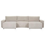 WOHNLANDSCHAFT  in Cord Naturfarben  - Schwarz/Naturfarben, KONVENTIONELL, Kunststoff/Textil (155/348/155cm) - Carryhome