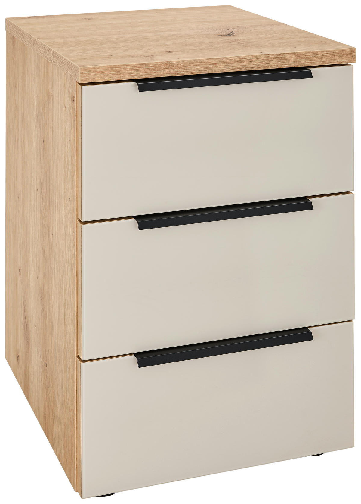 NACHTSCHRANK 40/60/40 cm  - Sandfarben/Graphitfarben, Basics, Glas/Holzwerkstoff (40/60/40cm) - Moderano