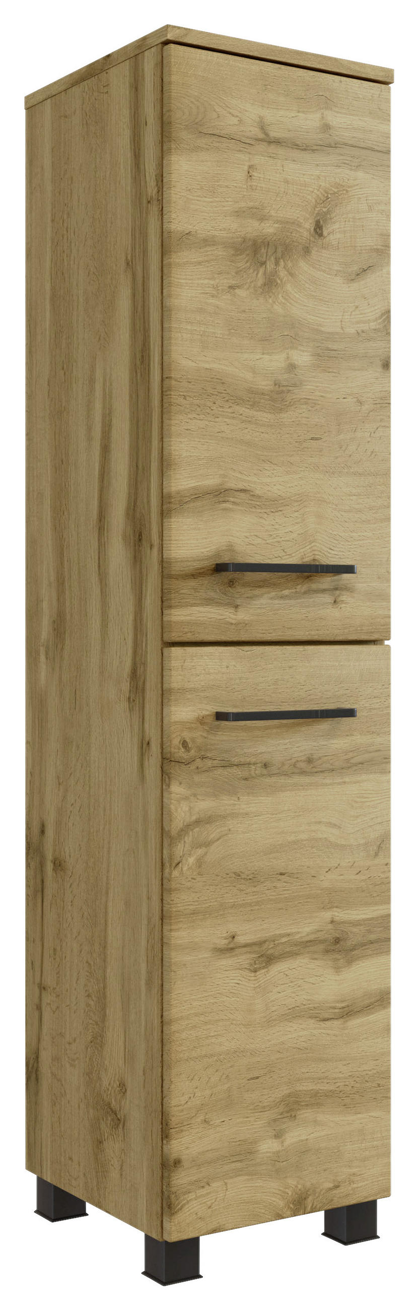 MIDISCHRANK Eichefarben - Eichefarben/Schwarz, MODERN, Holzwerkstoff/Metall (30/130/35cm) - MID.YOU