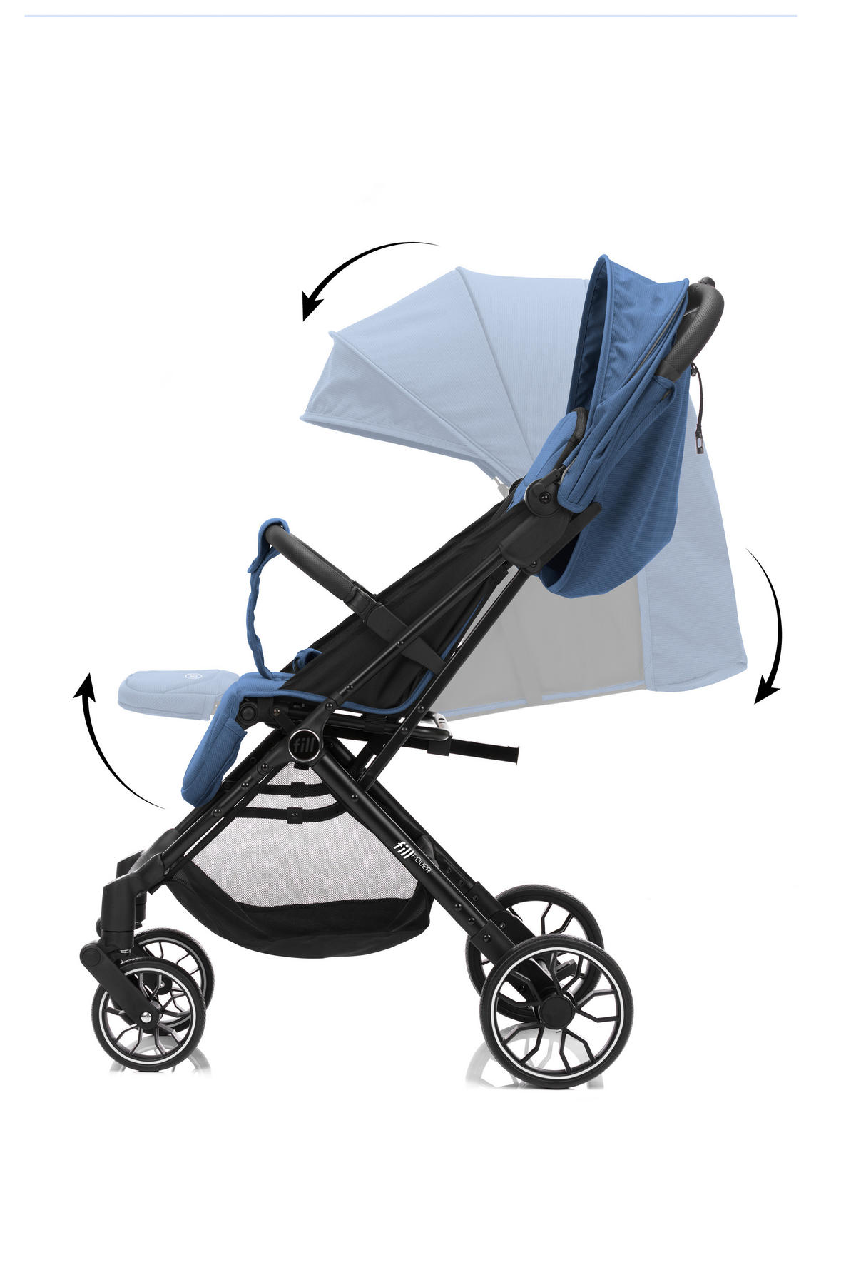BUGGY  - Pastellblau/Schwarz, Basics, Textil/Metall (85/53/103cm) - Fillikid