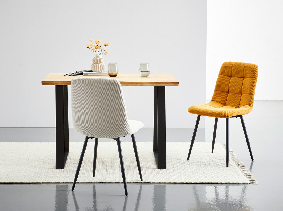 STOL, kovina, tekstil črna, bež  - črna/bež, Design, kovina/tekstil (45/89/58cm) - Boxxx