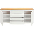 SIDEBOARD  195/82/41,5 cm 4 Schublade(n)  - Eichefarben/Weiß, KONVENTIONELL, Holz/Holzwerkstoff (195/82/41,5cm) - Novel