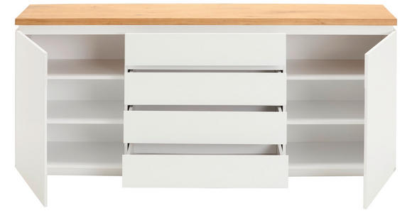 SIDEBOARD  195/82/41,5 cm 4 Schublade(n)  - Eichefarben/Weiß, KONVENTIONELL, Holz/Holzwerkstoff (195/82/41,5cm) - Novel
