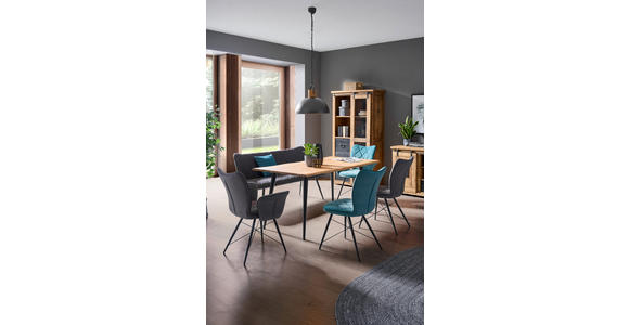 ESSTISCH in Holz, Metall 160/90/76 cm - Schwarz/Akaziefarben, Natur, Holz/Metall (160/90/76cm) - Carryhome