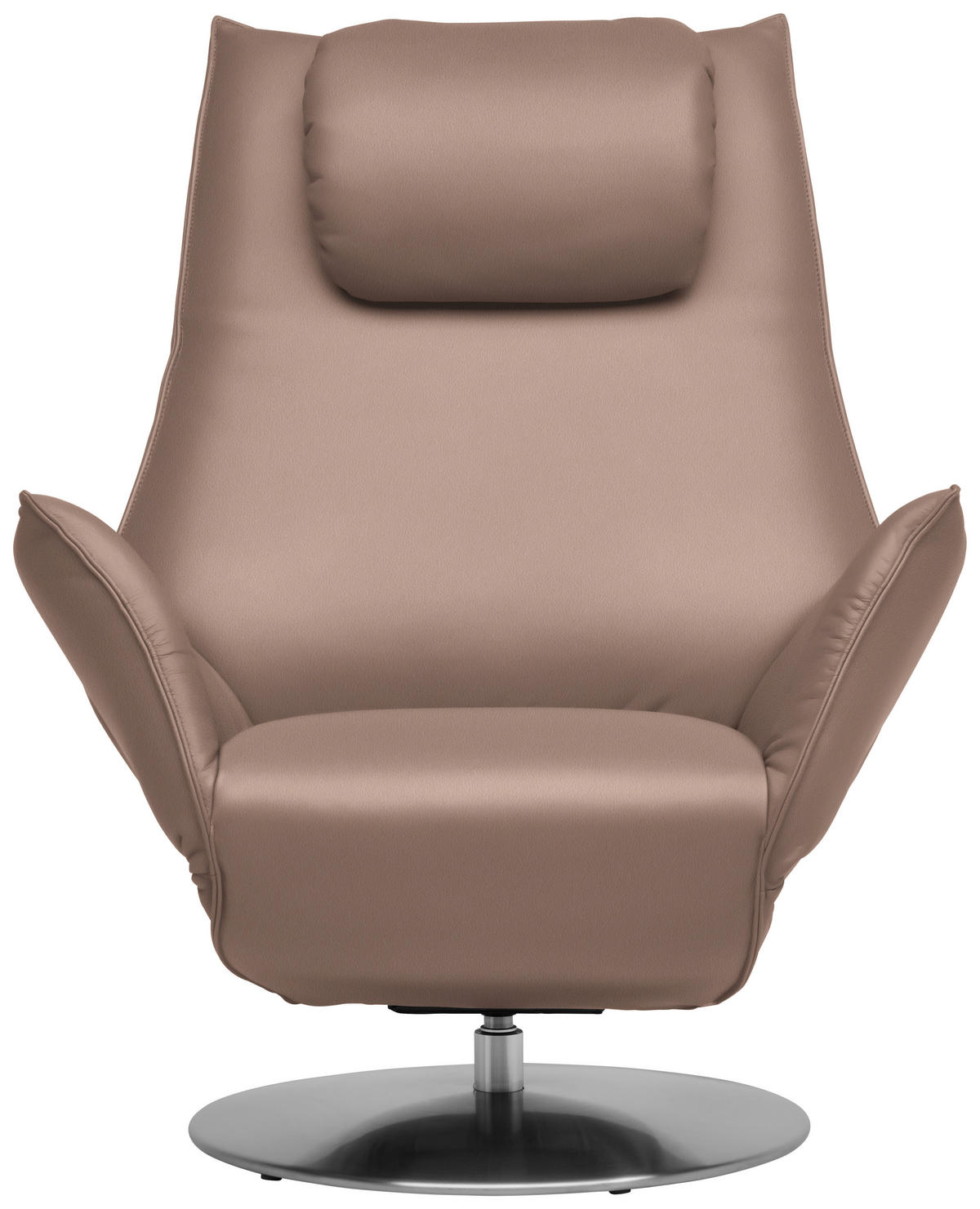 RELAXSESSEL in Leder Altrosa  - Edelstahlfarben/Altrosa, Design, Leder/Metall (92/79/90cm) - Koinor