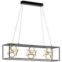LED-HÄNGELEUCHTE 160/108/26 cm    - Goldfarben/Schwarz, Design, Metall (160/108/26cm) - Fischer & Honsel