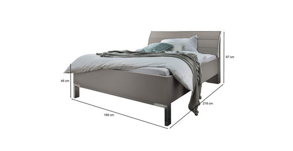 BETT 160/200 cm  in Grau  - Chromfarben/Grau, KONVENTIONELL, Holzwerkstoff/Metall (160/200cm) - Dieter Knoll