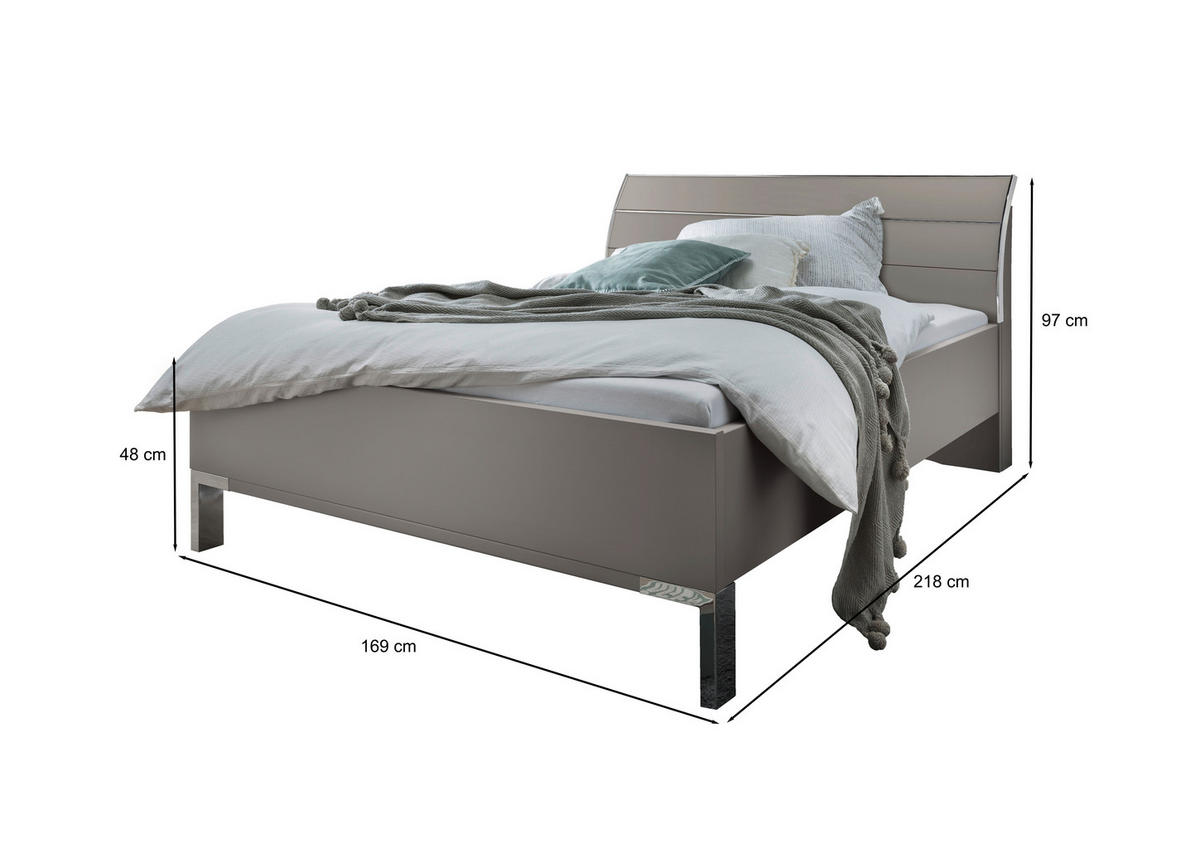BETT 160/200 cm  in Grau  - Chromfarben/Grau, KONVENTIONELL, Metall (160/200cm) - Dieter Knoll