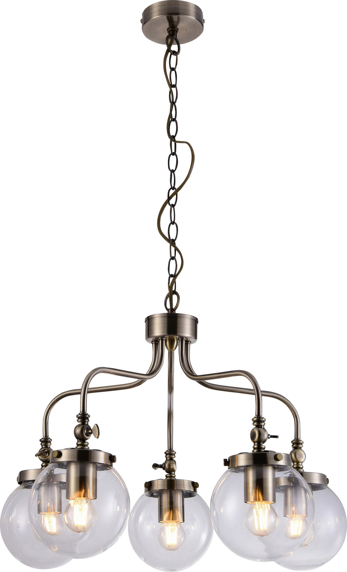 PENDELLAMPA Ballet 55/55/80 cm  - svart/guldfärgad, Klassisk, metall (55/55/80cm)