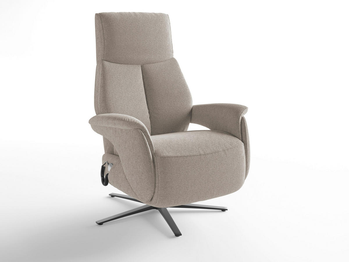 RELAXSESSEL Textil Taupe  - Taupe/Schwarz, Basics, Textil/Metall (75/110/85cm) - Sit & More