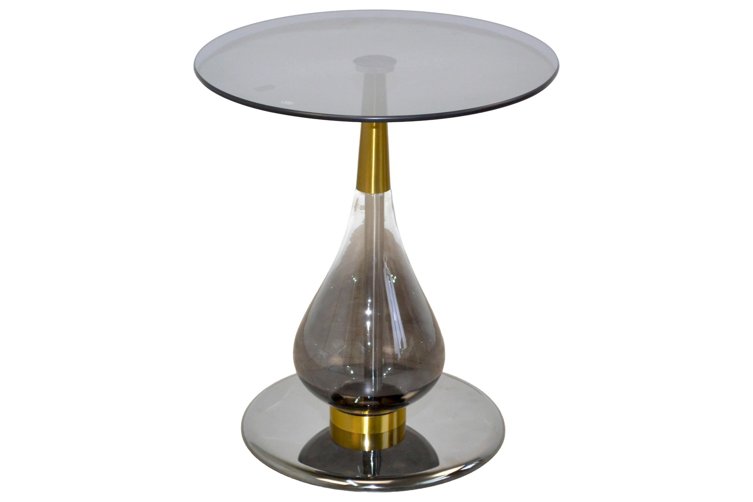 BEISTELLTISCH 45/45/52 cm Grau rund  - Grau, Design, Glas/Metall (45/45/52cm) - MID.YOU