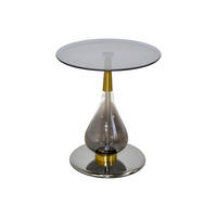 BEISTELLTISCH 45/45/52 cm Grau rund  - Grau, Design, Glas/Metall (45/45/52cm) - MID.YOU