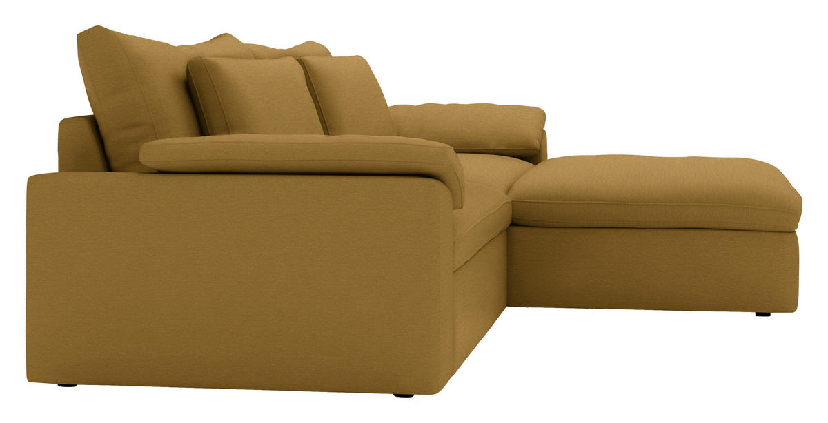 ECKSOFA  Webstoff Currygelb  - Currygelb/Schwarz, Modern, Kunststoff/Textil (306/198cm) - Carryhome