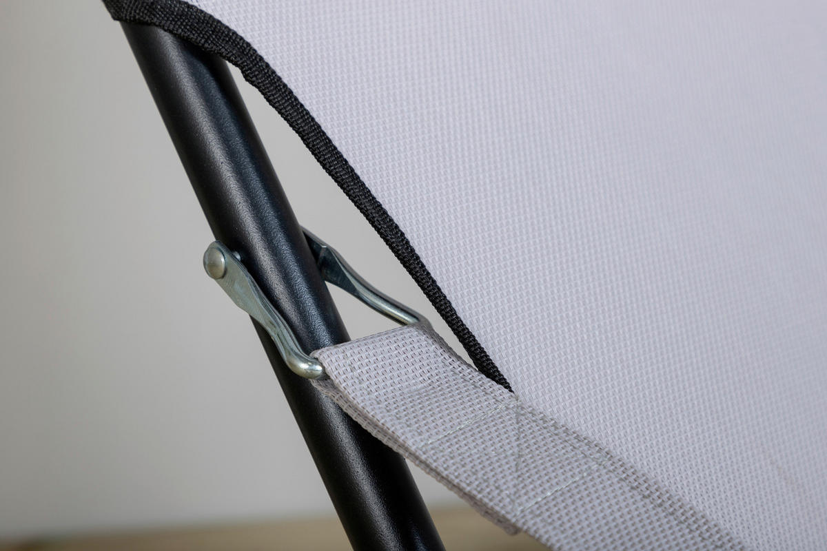 STRANDSESSEL 63/89/84 cm  - Schwarz/Grau, KONVENTIONELL, Textil/Metall (63/89/84cm) - Gardenson