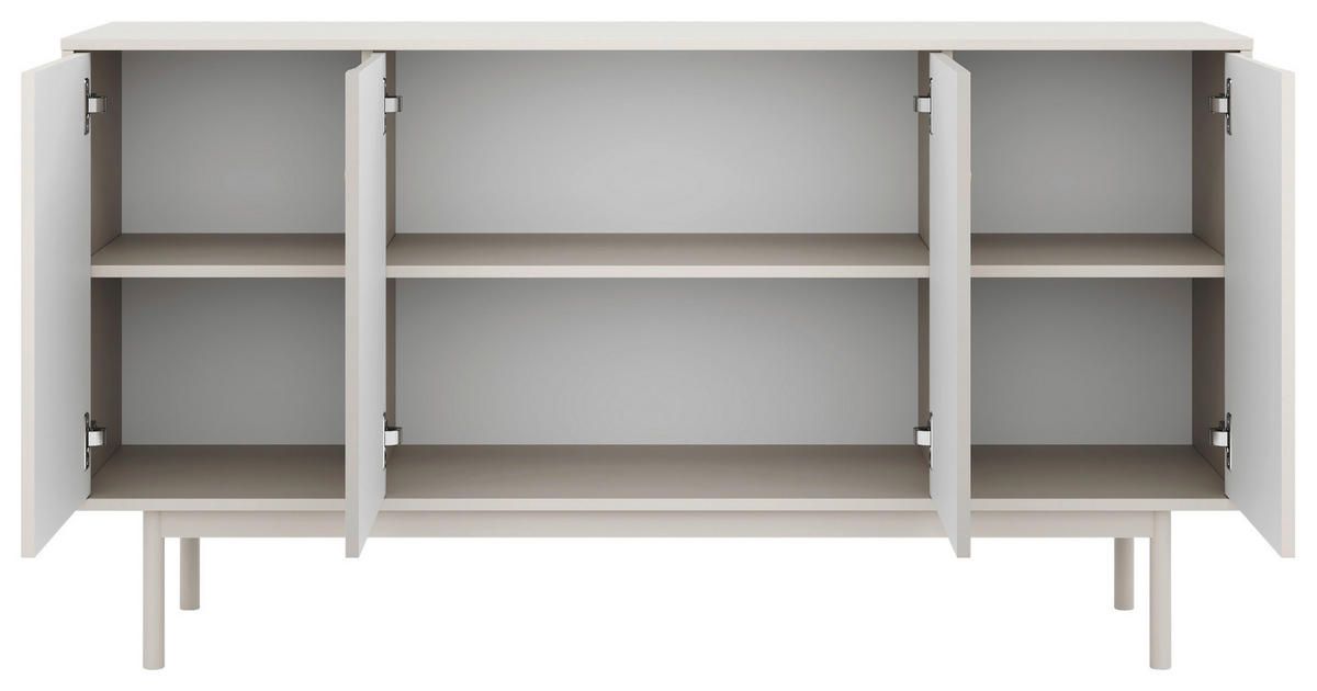 SIDEBOARD Vilama  in 154/84/39 cm  - Kaschmir/Goldfarben, Design, Holzwerkstoff/Metall (154/84/39cm) - Xora