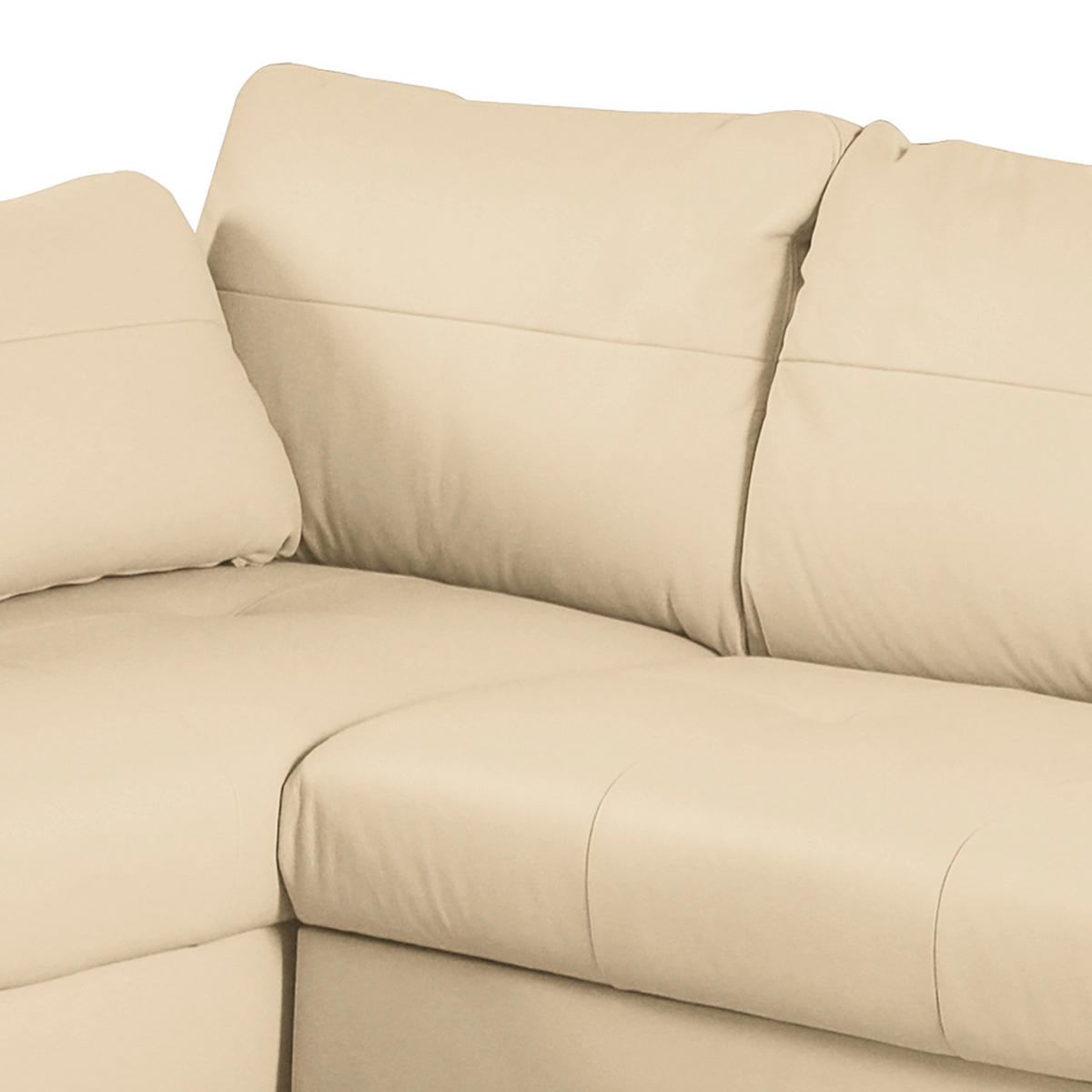 ECKSOFA Lederlook Echtleder Beige  - Beige/Buchefarben, Design, Leder/Holz (168/227cm) - Livetastic