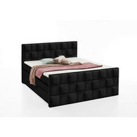 BOXSPRING KREVET     - crna, Moderno, tekstil (165/230cm)