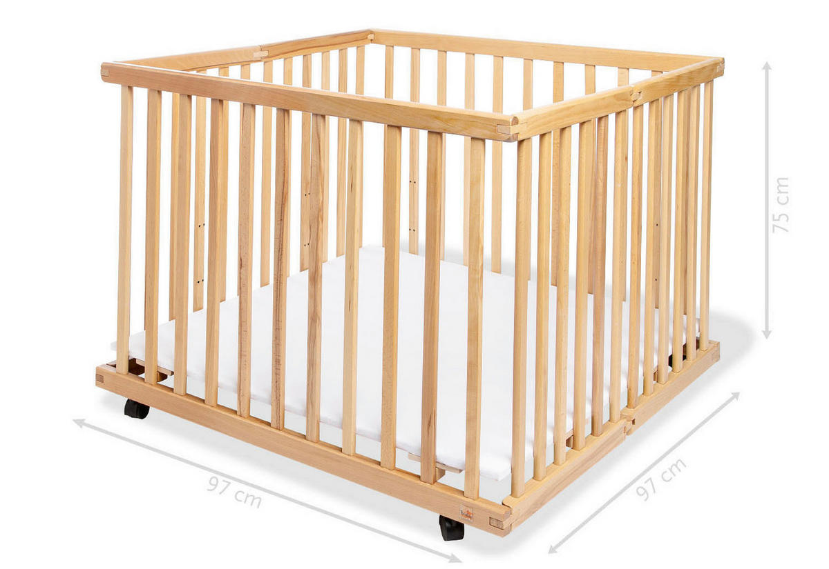 LAUFGITTER Pinolino Levin  97/97/75 cm  - Buchefarben, Basics, Holz (97/97/75cm) - Pinolino