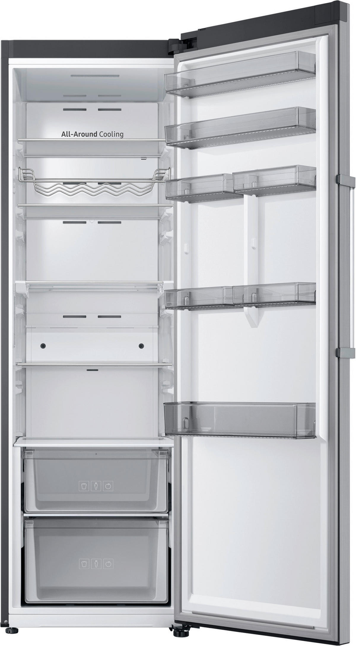 KÜHLSCHRANK 59,5/186/64,4 cm RR39C7BH6S9/EG  - Edelstahlfarben, Basics, Glas/Kunststoff (59,5/186/64,4cm) - Samsung