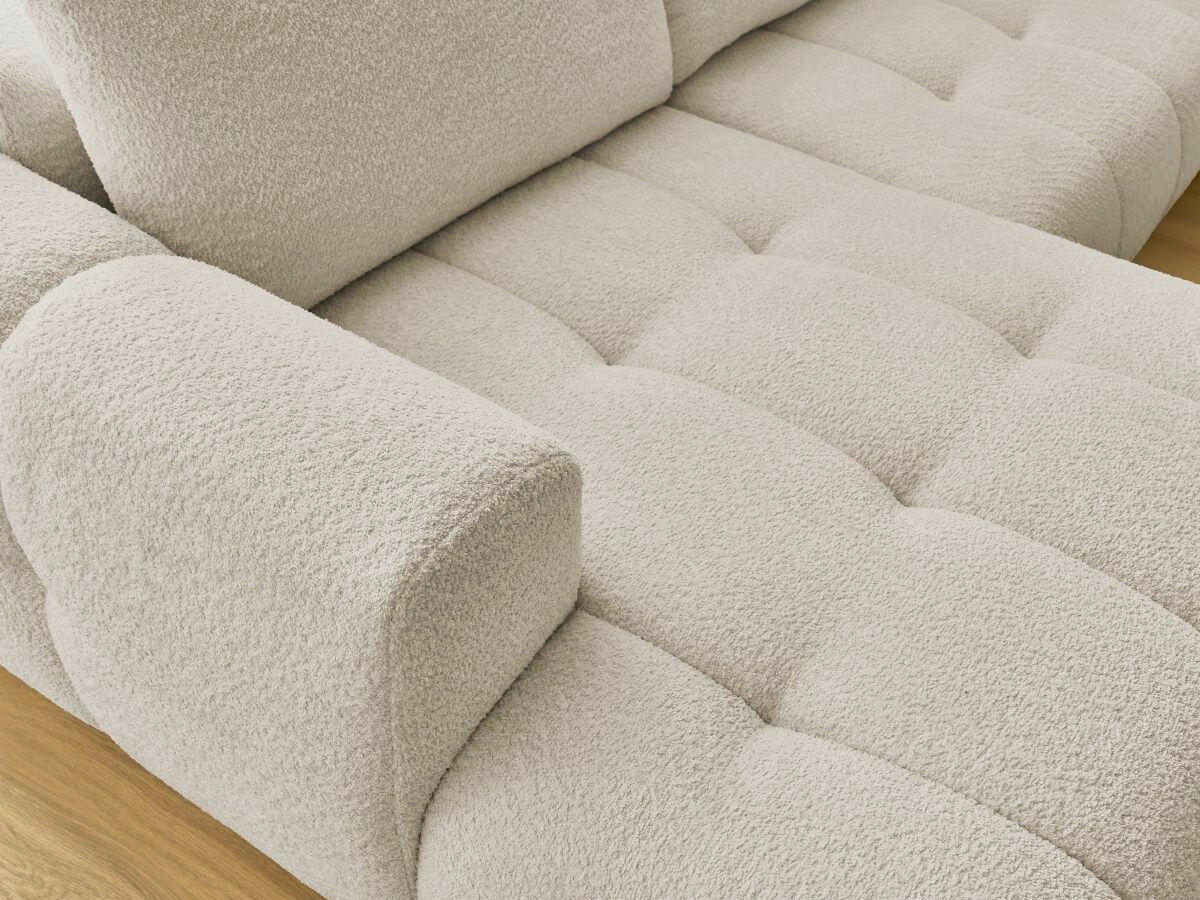 WOHNLANDSCHAFT  FUJI  Beige Bouclé  - Beige/Schwarz, MODERN, Kunststoff/Textil (160/377/204cm)