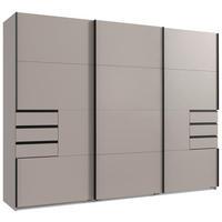 ORMAR - VISEĆA KLIZNA VRATA bež, bež-siva  270/208/64 cm  - bež-siva/bež, Moderno, staklo/metal (270/208/64cm) - MID.YOU