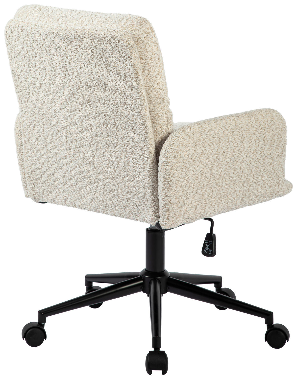 DREHSTUHL Bouclé Schwarz, Beige  - Beige/Schwarz, MODERN, Kunststoff/Textil (58/86/96/65cm) - MID.YOU