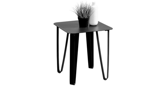 BEISTELLTISCH quadratisch Schwarz  - Schwarz, Design, Metall (40/40/45cm) - Xora