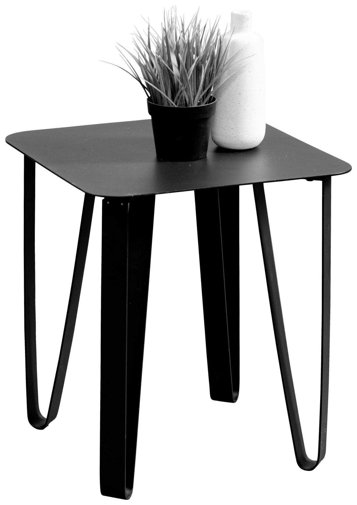 BEISTELLTISCH in Metall 40/40/45 cm  - Schwarz, Design, Metall (40/40/45cm) - Xora