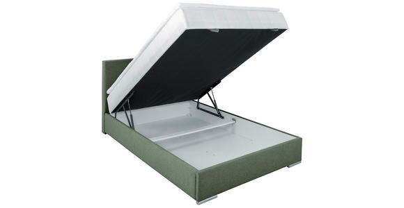 BOXBETT 90/200 cm in Grün - Chromfarben/Grün, KONVENTIONELL, Kunststoff/Textil (90/200cm) - Carryhome