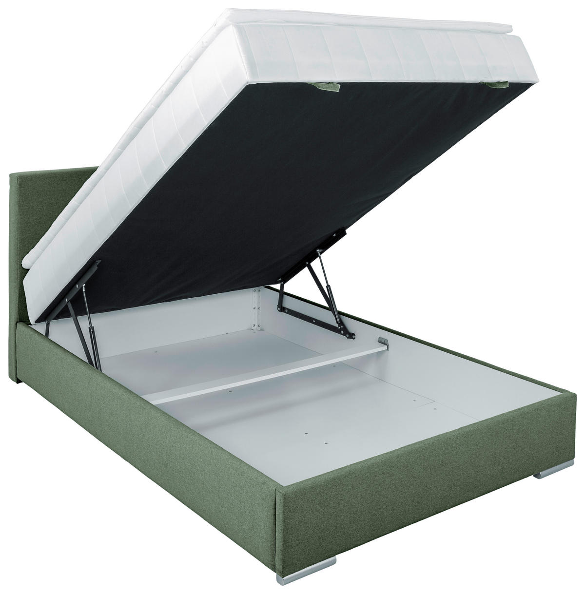BOX KREVET BEZ OPRUGA 90/200 cm     zelena  - boja hroma/zelena, Konvencionalno, tekstil/plastika (90/200cm) - Carryhome