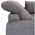ECKSOFA Dunkelgrau Chenille Zierkissen, Bettkasten, Schlaffunktion, Rücken echt, Kopfteilverstellung, Liegefläche im Originalstoff  - Dunkelgrau/Schwarz, KONVENTIONELL, Textil/Metall (266/185cm) - Carryhome