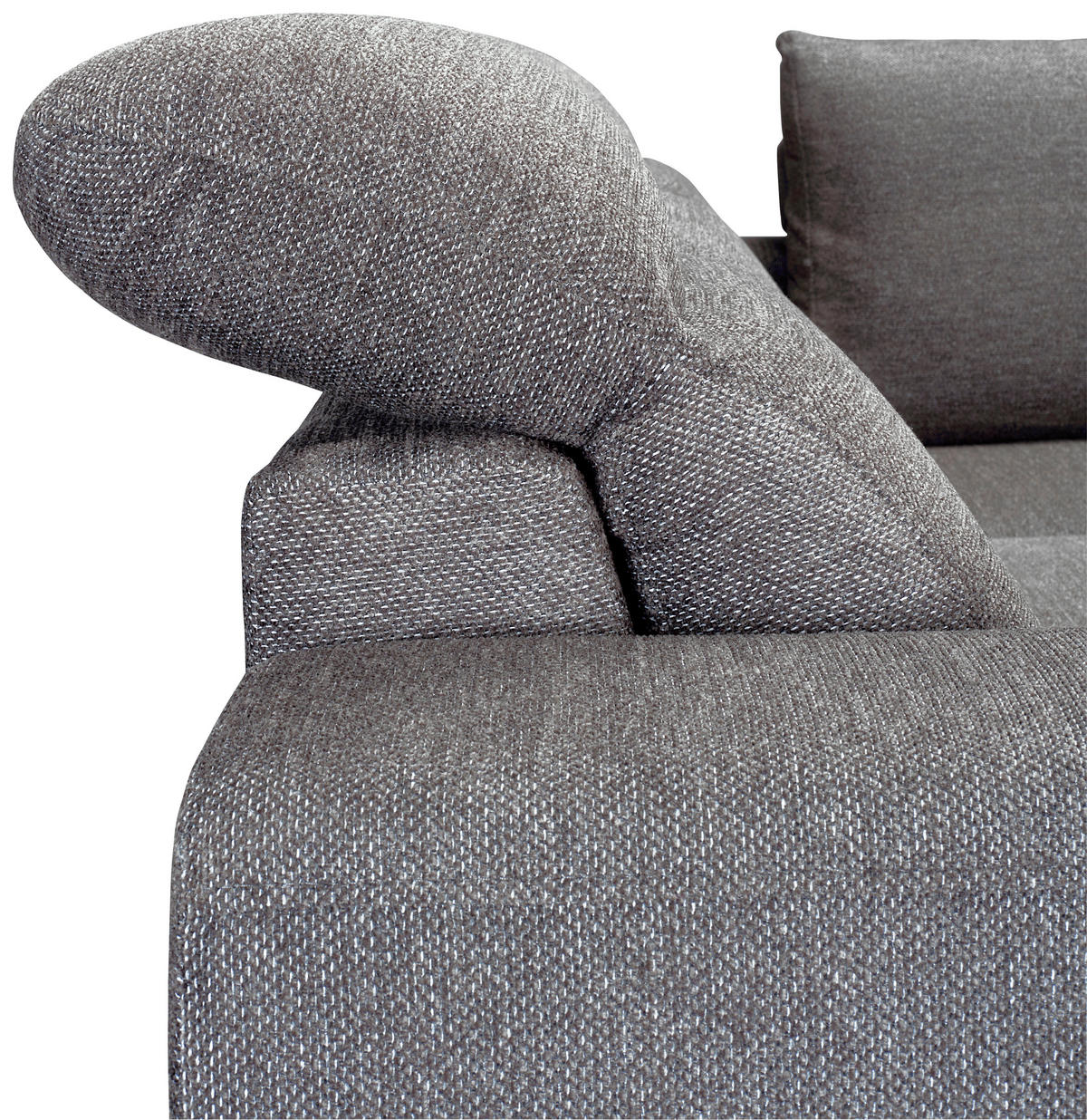 ECKSOFA Dunkelgrau Chenille  - Dunkelgrau/Schwarz, KONVENTIONELL, Textil/Metall (266/185cm) - Carryhome