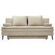 SCHLAFSOFA in Webstoff Beige  - Beige/Schwarz, Design, Kunststoff/Textil (200/90/100cm) - Venda