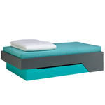 BETT 120/200 cm  in Grau, Türkis  - Türkis/Grau, Design, Holzwerkstoff (120/200cm) - Venda