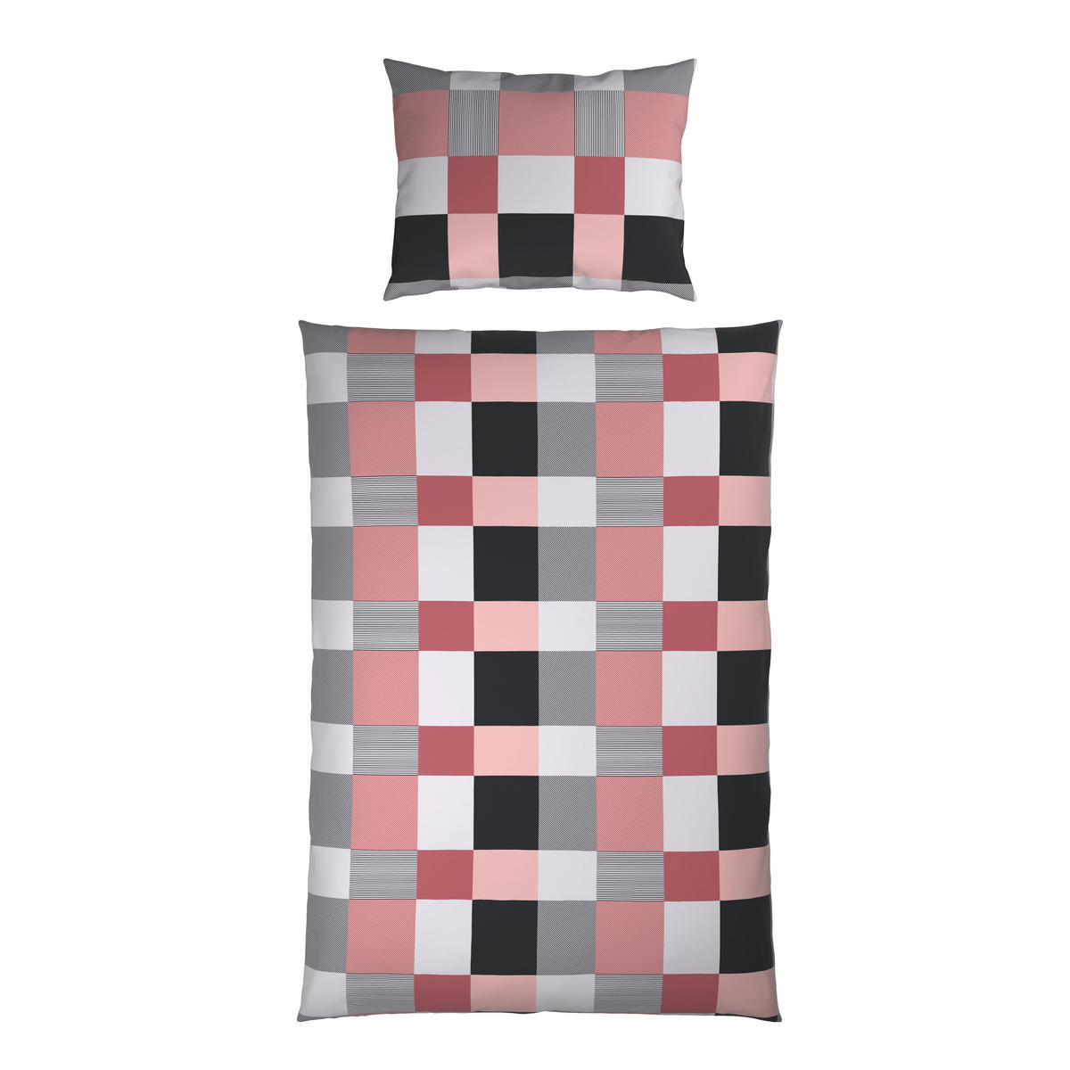 BETTWÄSCHE 2-teilig Mikrofaser 140/200 cm  - Pink/Grau, KONVENTIONELL, Textil (140/200cm) - Boxxx