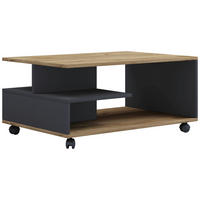 SOFFBORD i trämaterial 80/50/41 cm  - honungsek/svart, Design, trämaterial/plast (80/50/41cm) - MID.YOU
