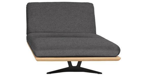 OTTOMANE Palermo in Webstoff Dunkelgrau  - Dunkelgrau/Beige, Design, Holz/Textil (114/92/165cm) - Dieter Knoll