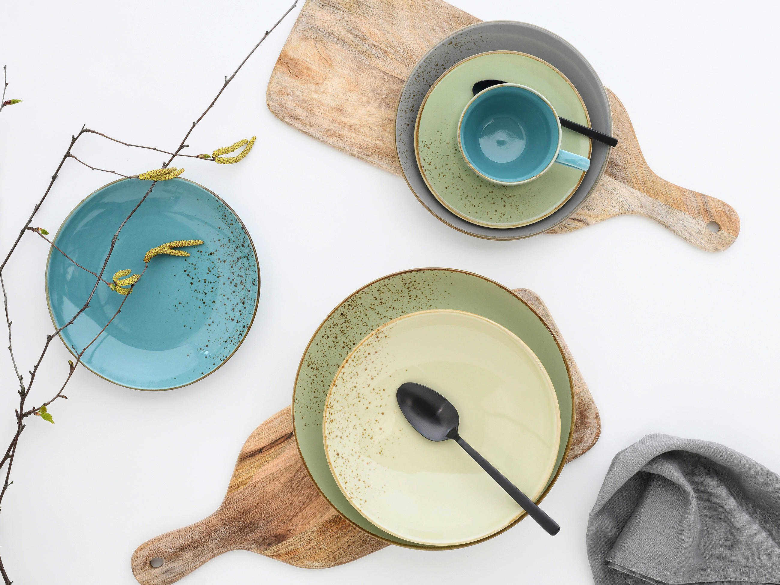 DESSERTTELLERSET Salbeigrün 6-teilig 21 cm  - Salbeigrün, Trend, Keramik (21cm) - Creatable