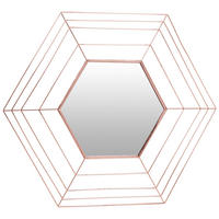 NÁSTENNÉ ZRKADLO 79,5/69/1,5 cm  - medená, Basics, kov/sklo (79,5/69/1,5cm) - MID.YOU
