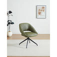 ARMLEHNSTUHL  Sitzfläche 360° drehbar, automatische Rückholfunktion  Echtleder  - Schwarz/Graugrün, Design, Leder/Metall (61/81/66cm) - Dieter Knoll