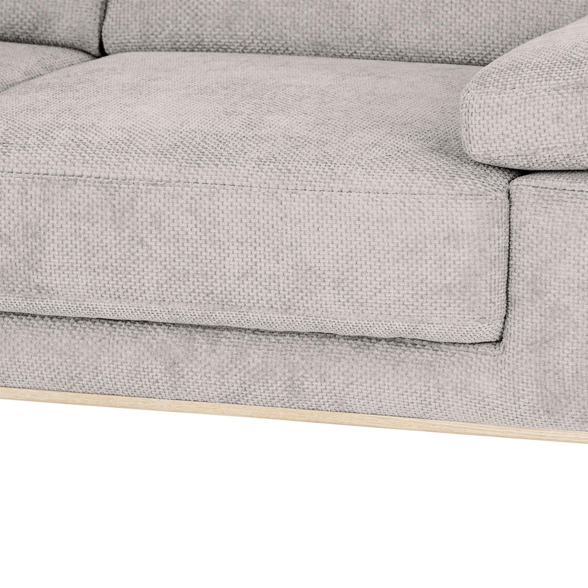 ECKSOFA ROYCE Perlmutt Struktur  - Perlmutt/Schwarz, MODERN, Textil/Metall (194/283cm) - MID.YOU