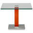 BEISTELLTISCH in Metall, Glas 60/60/46-65 cm - Edelstahlfarben/Rot, Design, Glas/Kunststoff (60/60/46-65cm) BEISTELLTISCH in Metall, Glas 60/60/46-65 cm - Edelstahlfarben/Rot, Design, Glas/Kunststoff (60/60/46-65cm)