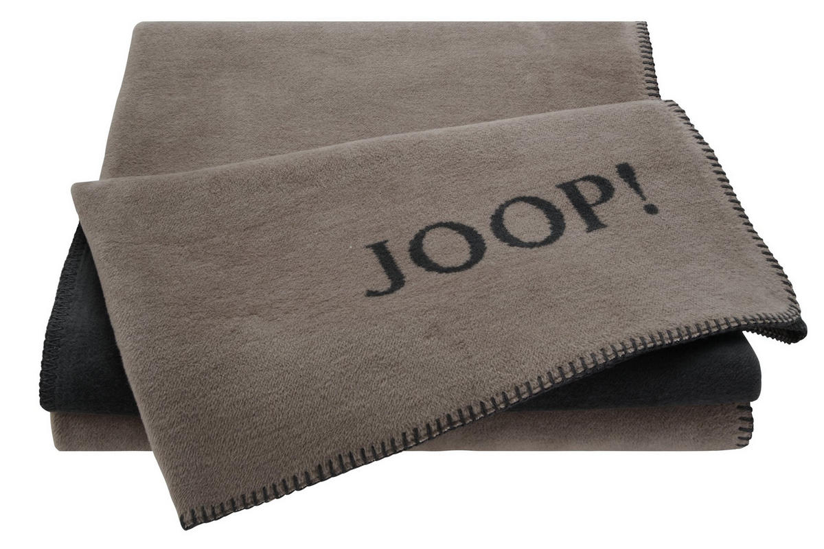 DOMÁCÍ DEKA, bavlna, 150/200 cm - antracitová/šedohnědá, Basics, textil (150/200cm) - Joop!
