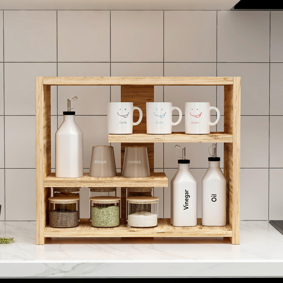 WANDREGAL Kieferfarben  - Kieferfarben, Design, Holzwerkstoff (49/40/21cm) - Livetastic