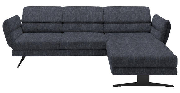 ECKSOFA Grau Flachgewebe  - Schwarz/Grau, Design, Textil/Metall (279-327/176-217cm) - Dieter Knoll