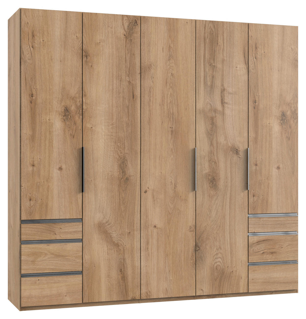 DREHTÜRENSCHRANK  in Eichefarben  - Chromfarben/Eichefarben, MODERN, Holzwerkstoff (250/236/58cm) - MID.YOU