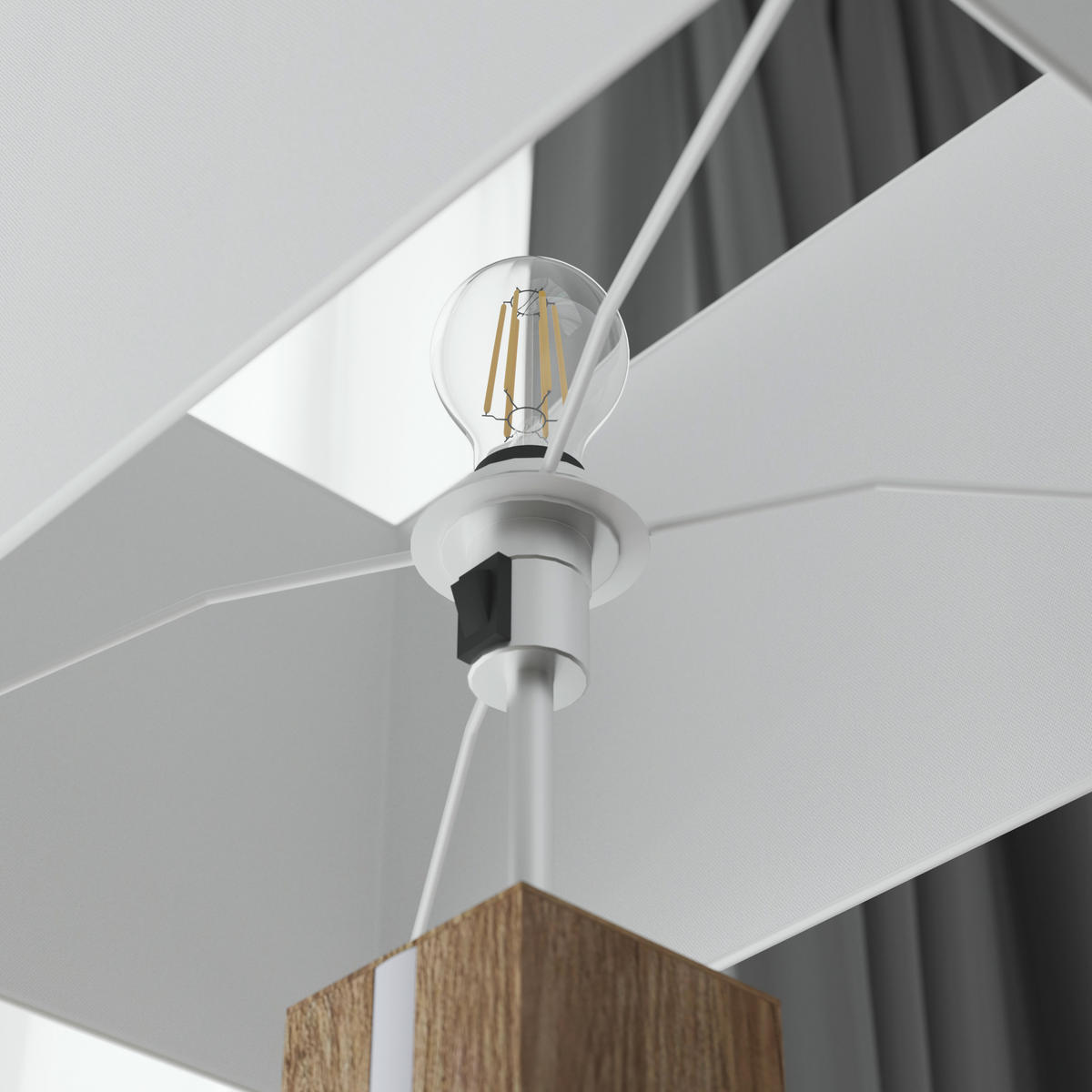 STEHLEUCHTE 40/27/150 cm    - Silberfarben/Weiß, Design, Holzwerkstoff/Textil (40/27/150cm)