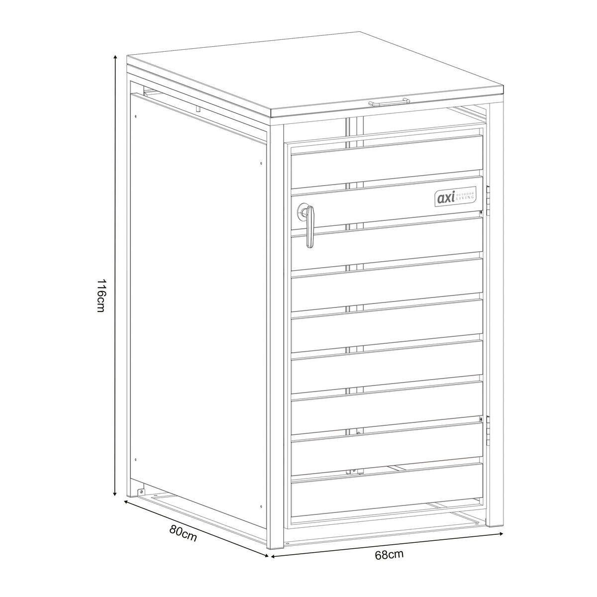 MÜLLTONNENBOX - Anthrazit/Braun, KONVENTIONELL, Metall (68/116/68cm) - Ambia Garden